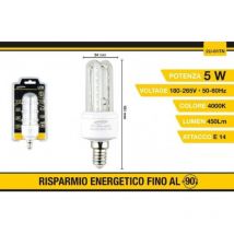 Trade Shop - led glühbirne E14 5W warmweiss 3000K kalt 6500K natürlich 4000K 24D 2U-01T -