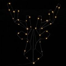 Markenartikel - Casaria led Fensterdeko Weihnachten Beleuchtet Innen & Außen IP44 Batterie Hängend Timer Stern Rentier Hirsch Weihnachtsstern