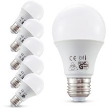 Led Glühbirne E27 5er Set - 9w, 806lm, 2700k Warmweiß, Weiß