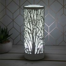 LED Grey Forest Tree Silhouette Oil Burner Wax Burner Warm White Aroma Lamp