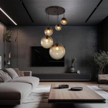 Etc-shop - Pendel Hänge Leuchte Glas Kugel Ess Zimmer Decken Lampe im Set inkl. led Leuchtmittel