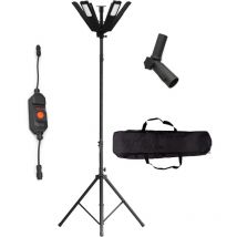 Led Handwerker-Sonne 360°-Set + Stativ + Dimmer + Knickgelenk in Transporttasche