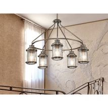 Meinewunschleuchte - led Industrial Pendelleuchte für Innen & Außen, Bronze Ø66cm