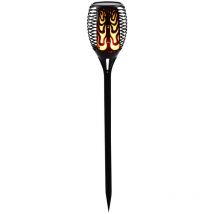 Lampe torche solaire pour jardin extérieur led éclairage flamme effet noir blanc Noor 89023