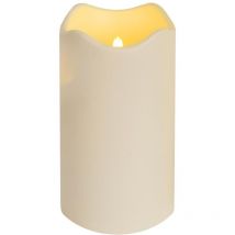 Star Trading Kerze Paul, Stumpenkerze, Beige, LED, Timer, Dämmerungssensor, Gelb, Außenbereich, 18 cm