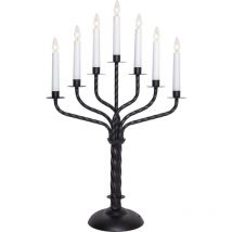 Led Kerzenständer Bore 7-flammig E10 Leuchtmittel schwarz h 56cm