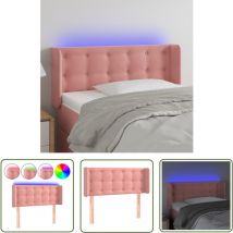 The Living Store led Kopfteil Rosa 93x16x78/88 cm Samt - Samt Kopfteil - Rosa Kopfteil - led Kopfteil - Bettkopfendeckung - Lesekopfstütze