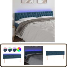 Vidaxl - led Kopfteil Dunkelblau 180x7x78/88 cm Samt - Samt Kopfteil - Bett Kopfteil - led Beleuchtung - Nachttischlampe - Leselampe
