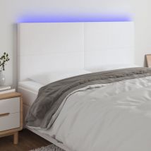Led Kopfteil Weiß 160x5x118/128 cm Kunstleder Vidaxl