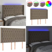 Vidaxl - led Kopfteil Taupe 147x16x118/128 cm Stoff - led Kopfteil - Bett-Kopfteil - Kopfteil - Tapete - Wohnzimmer Dekoration - Home & Living