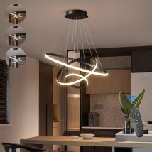 COMELY LED-Pendelleuchte, 3 Ringe (20+40+60cm), LED-Hängeleuchte 3000k / 4500k / 6500k 3 Farben, Höhenverstellbar, für Esstisch, Wohnzimmer,