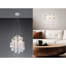Reality Leuchten - led Kronleuchter pomp mit Acryl Kristallbehang und Fernbedienung ø 38cm