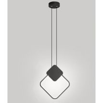 LED Lampadario a Sospensione Industriale Lampada da Soffitto Semplice Plafoniera Nero Regolabile Luce Bianco Fredda