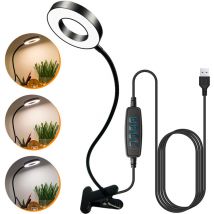Led Lampe De Bureau à Pince, usb Alimenté Flexible Lampe De Lecture à Pince Pliable Réglable Lumière Douce Protection Des Yeux Avec 3 Modes