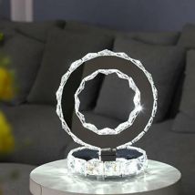 Led Lampe de Table en cristal, Lampe de chevet élégante décorative, Lampe de veilleuse idéale pour Chambre de coucher, salon, 20W lumière blanc froide