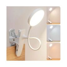 LED Lampe USB Lampes Clips Tactile, 3 Modes d’Éclairage Luminosité Réglable Lampe de Bureau, Lampe de Lecture Lampe de Chevet à Pince Protection