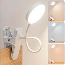 Debuns - led Lampe usb Lampes Clips Tactile, 3 Modes d'Éclairage Luminosité Réglable Lampe de Bureau, Lampe de Lecture Lampe de Chevet à Pince
