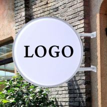 Gojoy - led Leuchtkasten, Doppelseitig Rund Light Box Leuchtbox Wasserdichte Leuchtschild Leuchtreklame Lichtwerbung 50 cm für Restaurants