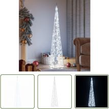 The Living Store LED-Leuchtkegel Acryl Deko Kaltweiß 120 cm - LED-Lichterkette - Weihnachtsdeko - Akrylleuchter - Outdoor-Beleuchtung