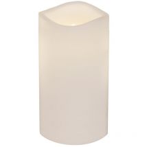 Star Trading - Kerze Paul, Stumpenkerze, Weiß, led, Timer, Warmweiß, Außenbereich, 15 cm