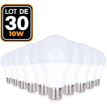 30 LED-Glühbirnen E27 10W Warmweiß 3000K Hohe Helligkeit