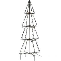 Led Außendeko ,Foldy', schmaler 3D Weihnachtsbaum mit 140 LEDs, warmweiß, b 40cm, h 90cm - Star Trading