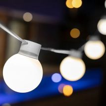 Led Lichterkette außen IP44 3000 k warmweiß 5m lang + 3m Kabel mit Stecker Außenlichterkette Outdoor Terrasse Garten