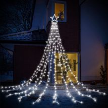 Led Lichterkette Außen Weiß 3.5 m 350 led Weihnachtsbeleuchtung Aussen Strom lichterketten mit 8 Leuchtmodi, Wasserdicht für Party, Garten, Baum,