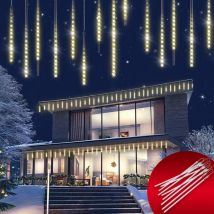 MONZANA Lichterkette Meteorschauer 480 LED Außen Wasserdicht 10 Röhre je 50 cm Innen Weihnachten Eisregen Regenlichterkette Weihnachtsbeleuchtung
