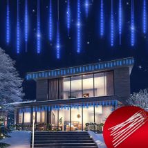 Monzana Lichterkette Meteorschauer 480 Led Außen Wetterfest 10 Röhre Je 50 Cm Innen Weihnachten Eisregen Regenlichterkette Weihnachtsbeleuchtung Blau