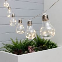 LED-Lichterkette - Glühbirne - Solar - 10 Leuchten - 2 Meter