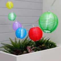 LED-Lichterkette - Laterne - Solar - 10 Leuchten - 2 Meter