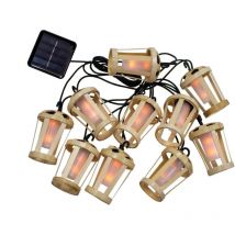 Licht-erlebnisse - led Lichterkette Solar Bambusschirme 5m lang IP44 Natur 2000 k warmweißes Licht dekorativ Außenlichterkette Solar