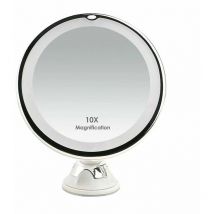 Wahaison - led Lighted Cosmetic Mirror with 10x Magnification, 2 Brightness Levels and Suction Cup, 360° Swivel, Vanity Mirror Vanity Mirror with