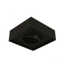 Deckenleuchte cubo midi Aufbaustrahler Lampe Unterputz Leuchte Strahler Schwenkbar 45° mit GU10 Fassung 230V Eckig Schwarz aus Aluminium - Led Line