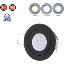 Led Line - Ip44 Einbaustrahler Set Gu4 Mr11 Leuchte Spot Einbaurahmen Wasserdicht Lampe Rund Schwarz Aus Aluminium Mit Gu5.3 Fassung 3w Leuchtmittel 