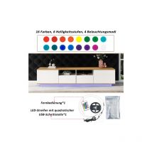 Ohjijinn - led lowboard, meuble tv meuble tv meuble tv table tv industrielle meuble tv moderne meuble tv 80 pouces meuble tv, blanc180