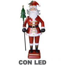 Led métal rouge Père Noël cm40x30h135
