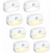 Led-nachtlicht Mit Bewegungsmelder, [8 Stück] Kinder-nachtlampe, An/aus, Schranklicht Mit Kleber, Für Kinderzimmer, Schlafzimmer, Flur [energieklasse 