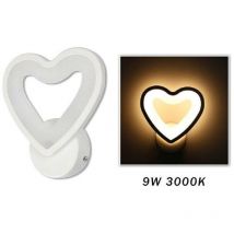 Trade Shop Traesio - Trade Shop - Applique Led a Cuore 6w Lampada a Parete Lumetto Luce Fredda Calda Naturale E28 -