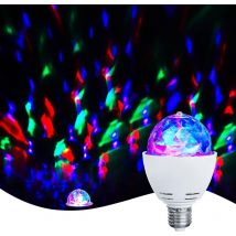 LED-Partylampe, automatisch rotierende 3-W-Mehrfarben-LED-Glühbirne, Disco-Lichteffekt, geeignet für alle Lampen mit E27-Fassung, Weiß