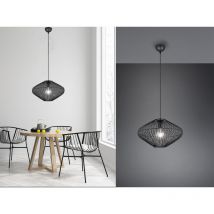 LED Pendelleuchte 1-flammig Metall Gitterschirm Schwarz, Ø 38cm