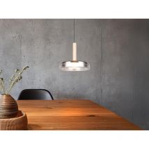 LED Pendelleuchte CELESTE 1-flammig höhenverstellbar Glas Chrom, Ø 22cm