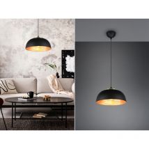 Led Pendelleuchte Metall Schwarz Gold mit Drahtgeflecht, ø 35cm