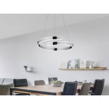 Led Pendelleuchte parma Metall Chrom/Weiß 3 Stufen Dimmer Ring, ø 50cm