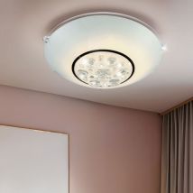 Globo Lighting - Plafonnier led 8 watts abat-jour rond en verre cristaux clair clair