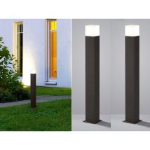 LED Pollerleuchte 2er Set in Anthrazit Höhe 80cm IP44 - Außenleuchte Wegeleuchte