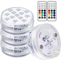 Cesieclefou - LED-Schwimmbadlampe, tauchbare LED-Leuchten, Beleuchtungszeit 30–50 Stunden, IP68 wasserdicht, 16 RGB-Farbwechsel, dekorative Lampen