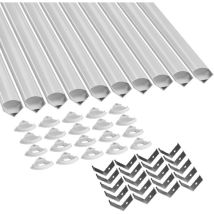 Led-profil, V-förmiges Led-profil 10 X 40 Cm Aus Aluminium Mit Milchiger Pc-abdeckung, Endkappen Und Montageclip Für Led-streifen (10er-pack)