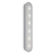 Led Push-Light Briloner light row, 1,5 w, 133 lm, IP20, couleur argent, plastique, 30,5 x 6,3 x 2,6 cm